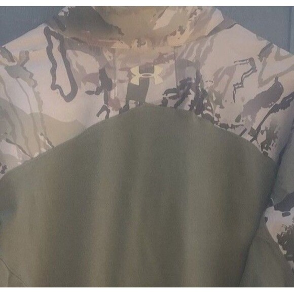 Under Armour Tactical Combat Shirt Men's Large Patch Sleeve 1/4 Zip Green/Camo - Picture 8 of 10